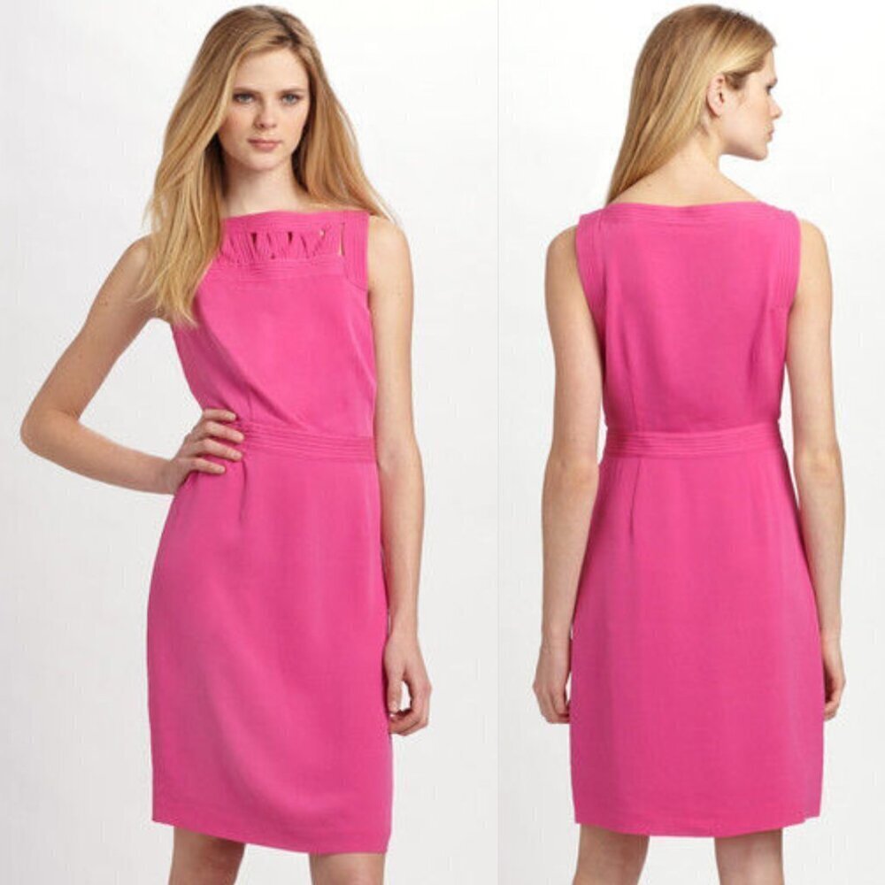 Tory Burch Leith Silk Georgette Elegant Magenta Sleeveless Dress 20143